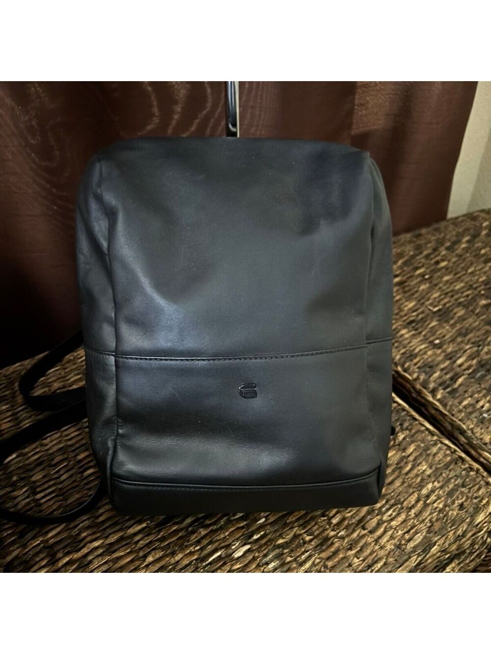 G-Star RAW Mozoe Black Leather Backpack Minimalist